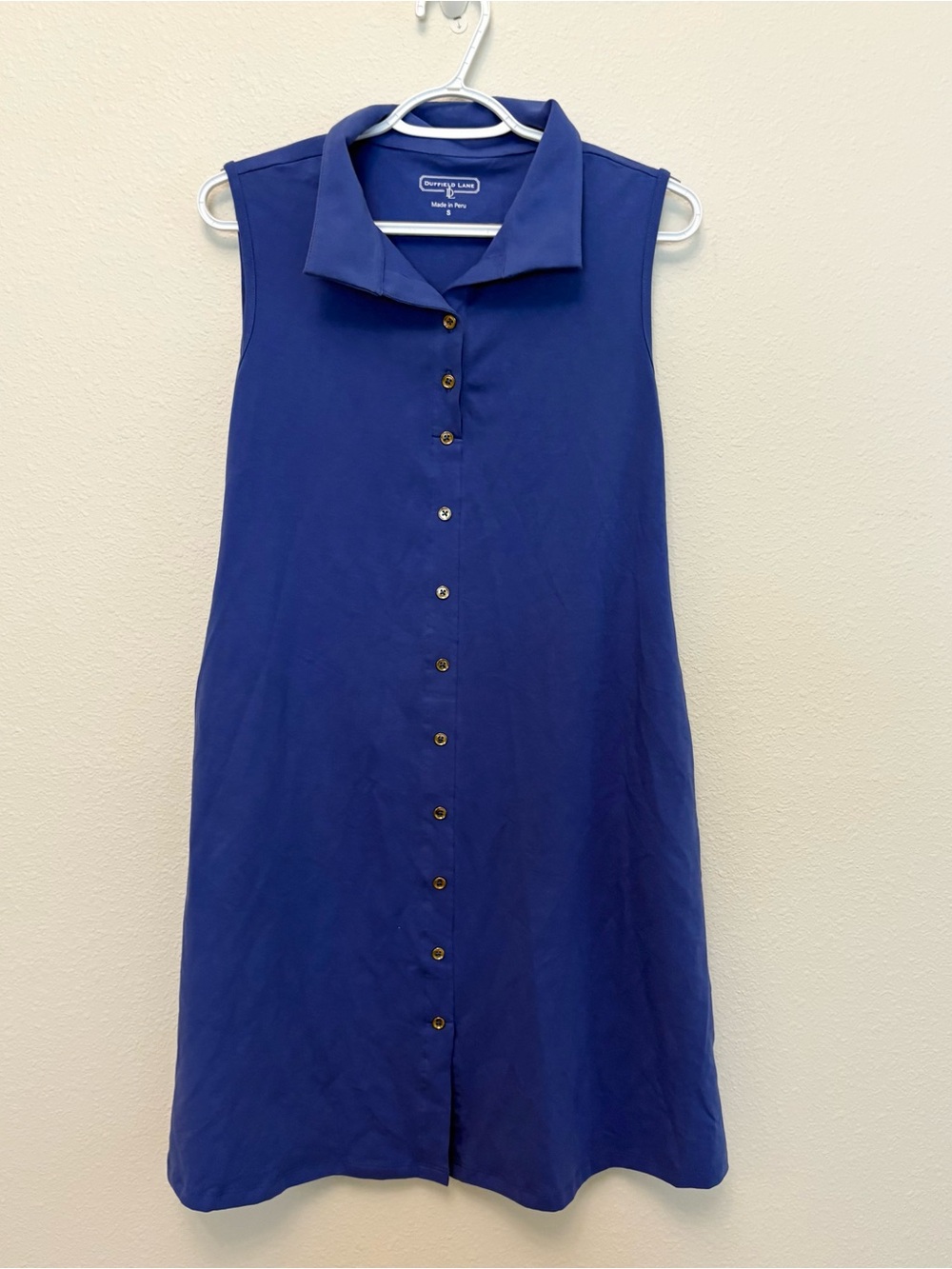 Duffield Lane Women's Buttoned Collared Sleeveless Dress Size S Cotton Blend